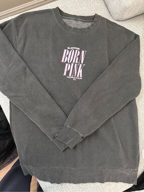 BLACKPINK "Born Pink" World Tour Crewneck - Charcoal with Pink Logo